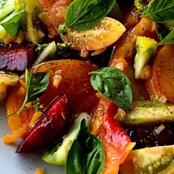 Pluot and Tomato Salad