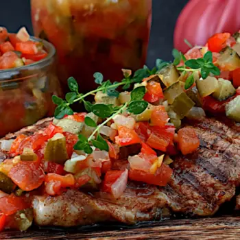 Tomato Relish - Tomato, Cucumber, and Red Bell Pepper Relish